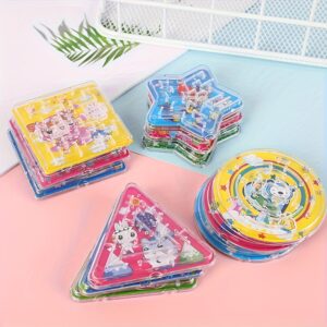 20pcs Colorful Plastic Maze Toys with Balance Rolling Balls - Cartoon Patterns, Enhances Hand-Eye Coordination, Ideal for Youngsters' Gifts, Birthday, and Party Favors, Maze Game|Cartoon Theme|Durable Plastic, Maze Game for Halloween,Christmas Event & Party Supplies