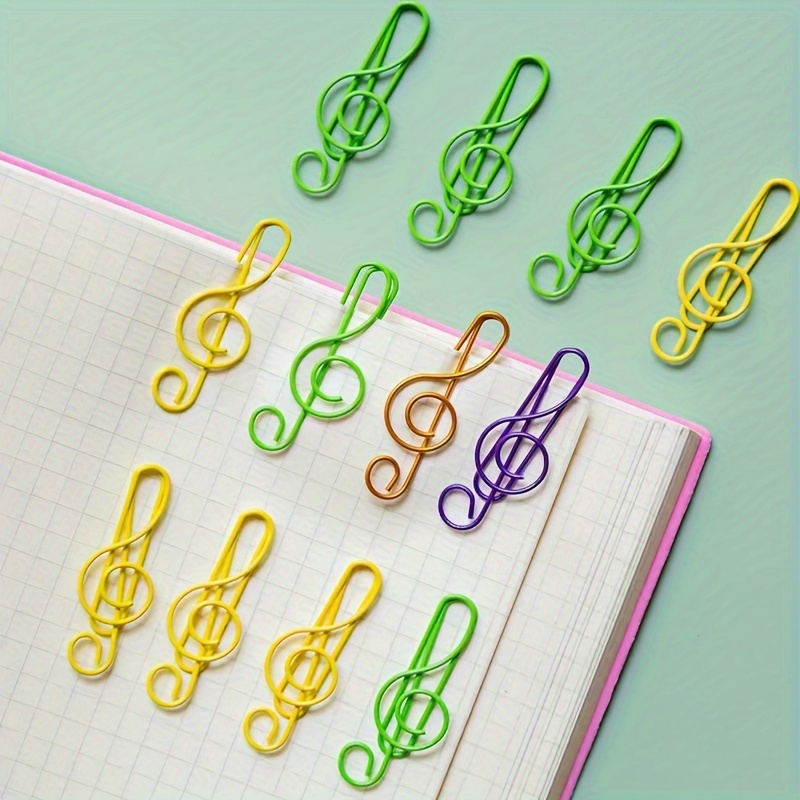 30pcs Colorful Musical Note Shaped Metal Paper Clip Bookmark Stationery School Office Supply - Image 5