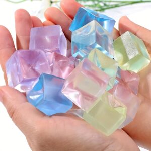 5pcs Ice Cube Squishy Stress Balls - Soft Jelly Toys for Anxiety Relief, Perfect for Youngsters & Adults with ADHD & Autism