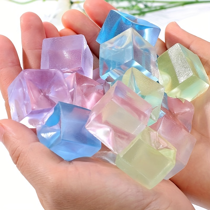 5pcs Ice Cube Squishy Stress Balls - Soft Jelly Toys for Anxiety Relief, Perfect for Youngsters & Adults with ADHD & Autism