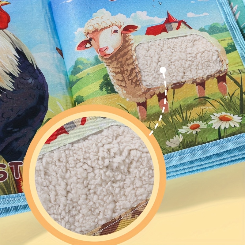 Farm Touch Book, Sensory Development Book | Cute Design Farm-Themed Toy for Kids, Educational Early Learning Farm Touch Book with Different Textures Promotes Cognitive Animal Story Picture Books - Boys and Girls Toys Thanksgiving Gift Newborn Present - Image 10