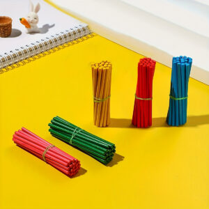 100pcs Colorful Wooden Math Learning Set - Engaging Teaching Aid for Numerical Skills Development, Durable Sticks, Fun & Easy Way to Learn Mathematics - Perfect Gift for Halloween, Christmas, Thanksgiving, Math Learning Aids for Youngsters