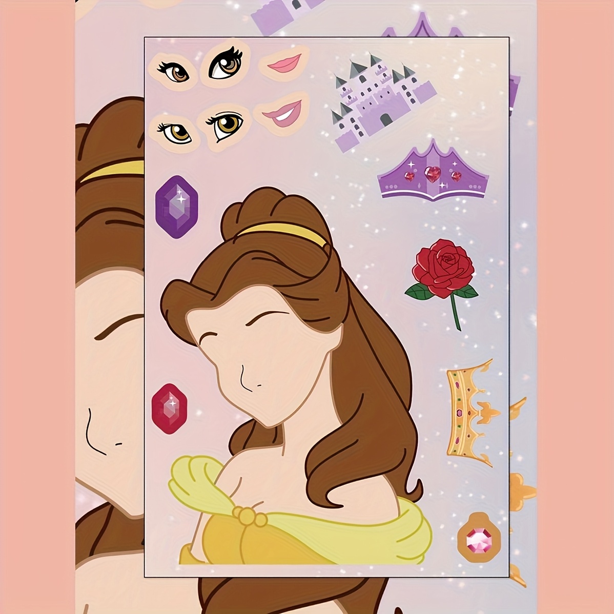8pcs Disney Princess Puzzle Stickers – Waterproof DIY Set - Image 4