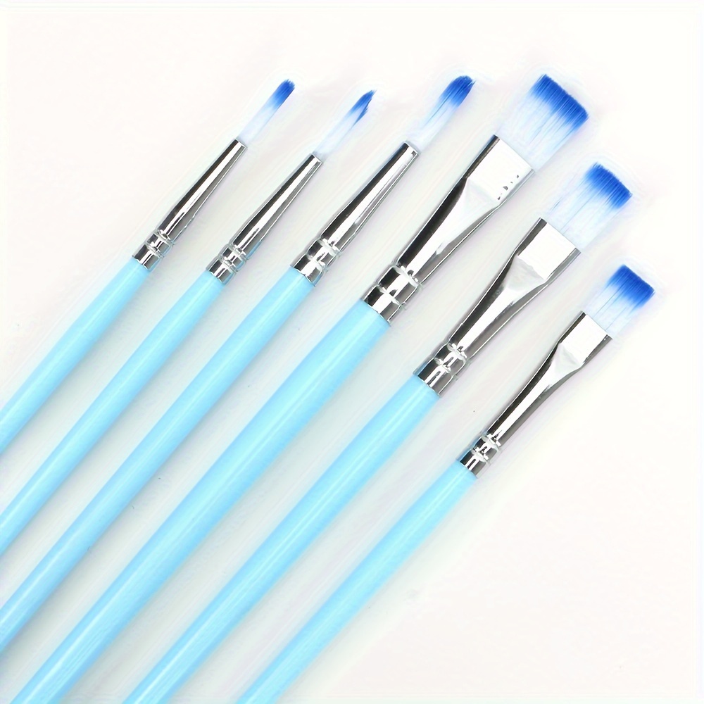 6pcs Watercolor Paint Brush Pen Set - Nylon Hair Plastic Handle for DIY Oil Acrylic Painting - Art Supplies for Christmas, Halloween, Thanksgiving - 4 Color Options - Image 4