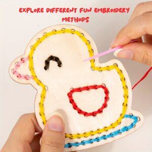 1 Set Of Wooden Animal Rope Toys, Colorful Rope Complex Rope Game, Hand Eye Coordination Embroidery Toys, Christmas Gifts for Boys And Girls 3+ Years Old