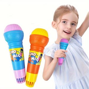 3pcs Echo Microphones - No Batteries Needed, Physical Echo Effect for Kids Karaoke & Parties, Durable Plastic Toy for Ages 3+ (Random Colors), Kids Party Accessories | Playful Design | Safe Children's Toy