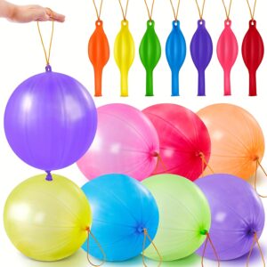 12/20/49 Punch Balloons, Thickened Neon Punching Balloon Heavy Duty Party Favors for Youngsters with Rubber Band Handle, Bouncy Balls for Birthday Weddings Goodie Bag Supply