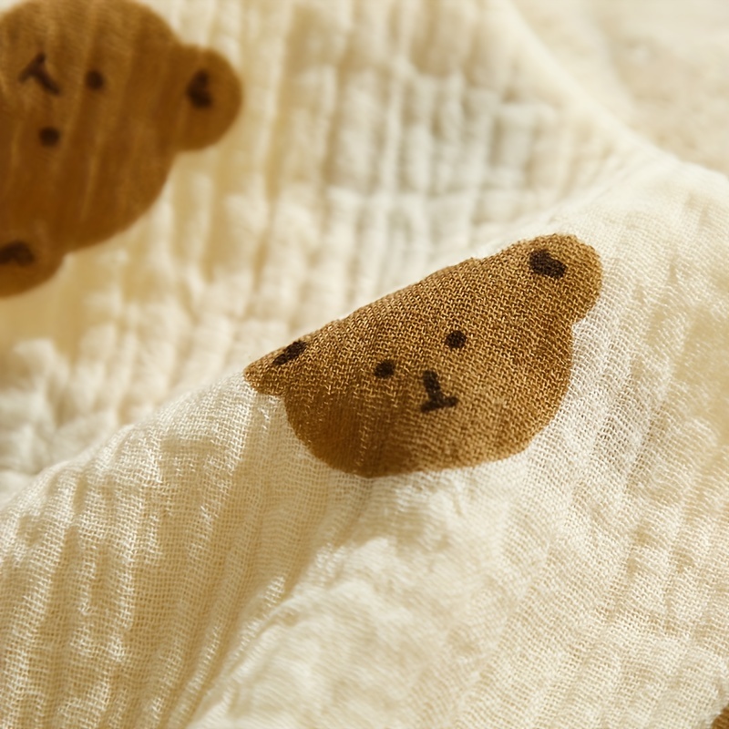 6-Pack Cotton Muslin Baby Bibs with Snap Closure, Soft Absorbent Saliva Cloths, Non-Waterproof Woven Fabric, Wheat Color - Ideal for Home and Travel Use - Image 5