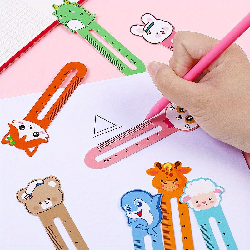 50pcs Creative Cartoon Ruler 5cm Student Rulers Paper Bookmark School Supplies - Image 4