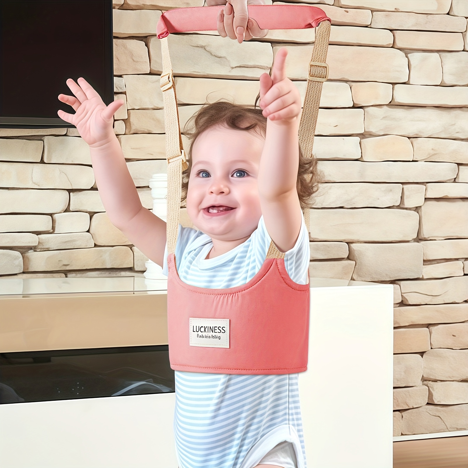 1pc Handheld Early Walking Aid with Anti-Slip Traction Straps - Durable Polyester Harness for Infants, Teething, and Toddlers - Reduces Falls & Improves Coordination - Ideal Baby Learning Tool, Toddler Walking Aid, Secure Fitting Straps, Sturdy Construction - Image 5