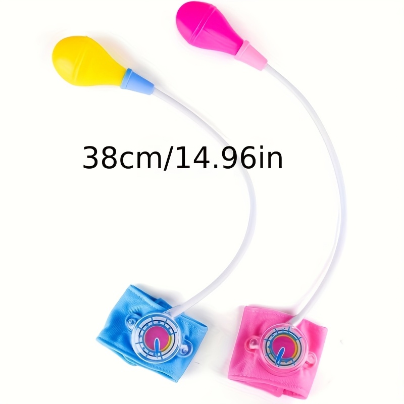 1pc Sphygmomanometer Toy Stethoscope - Fun Medical Role-Play Tool for, Pink & Blue Plastic Sphygmomanometer with Inflatable Cuff, Nurse & Doctor Playset for Pretend Checkups, Health Education Toy for Youngsters, Kidfriendly Design, Durable Toy - Image 6