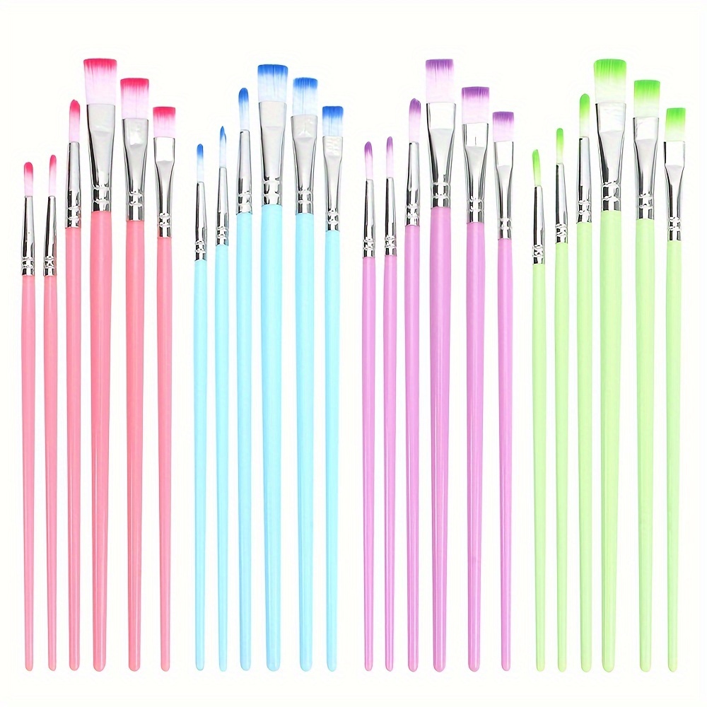 6pcs Watercolor Paint Brush Pen Set - Nylon Hair Plastic Handle for DIY Oil Acrylic Painting - Art Supplies for Christmas, Halloween, Thanksgiving - 4 Color Options - Image 8