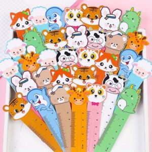 50pcs Creative Cartoon Ruler 5cm Student Rulers Paper Bookmark School Supplies