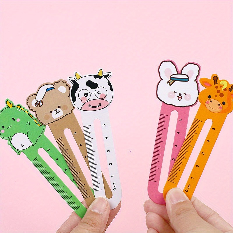 50pcs Creative Cartoon Ruler 5cm Student Rulers Paper Bookmark School Supplies - Image 7