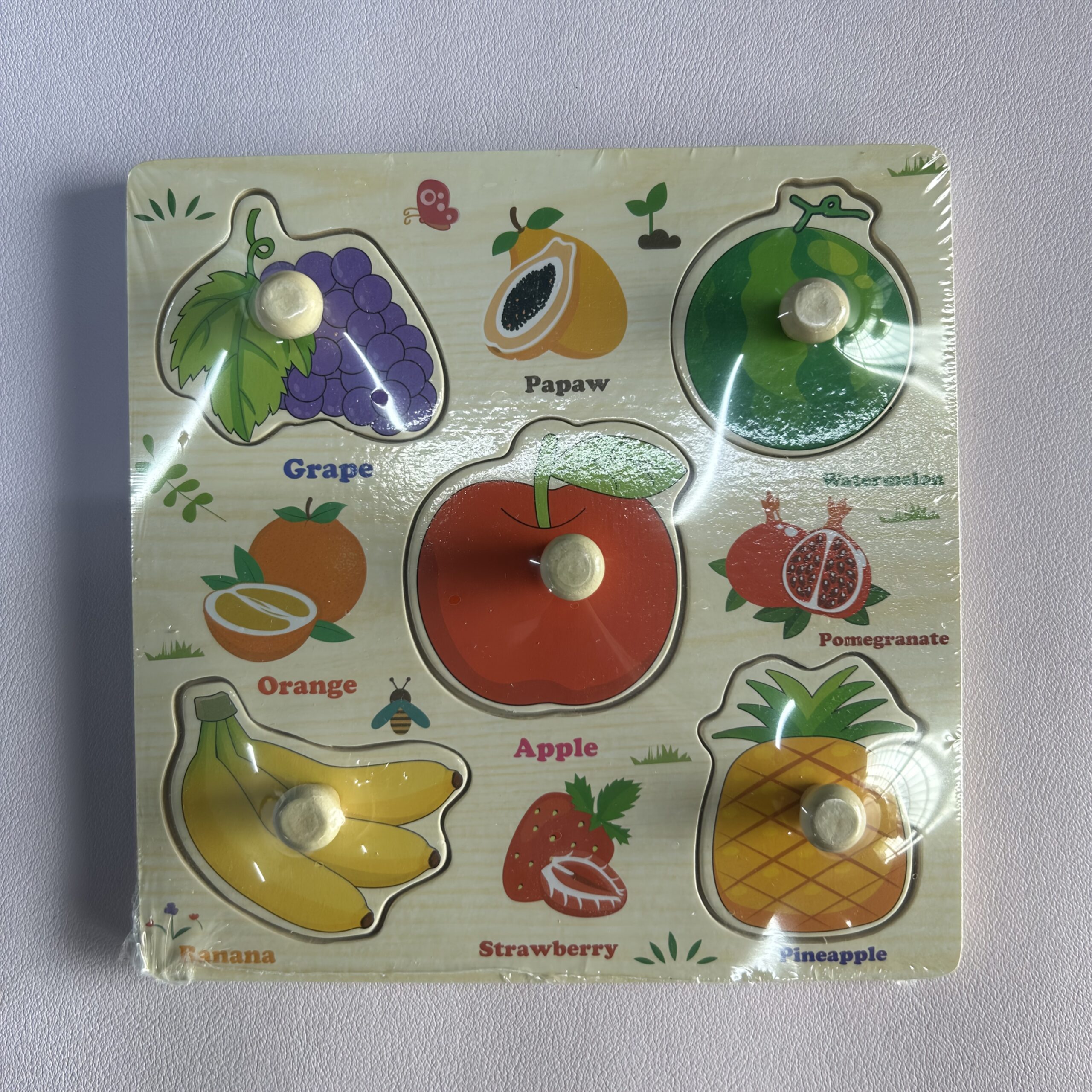 Colorful Wooden Fruit Recognition Puzzle - Children's Puzzle Toy for Halloween,Christmas Event & Party Supplies - Image 6