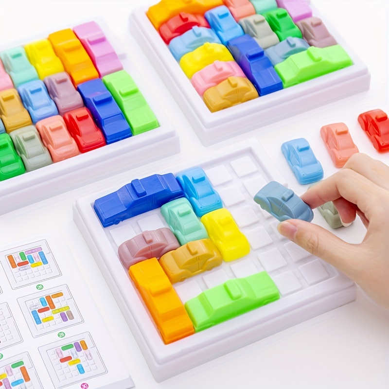 IQ-Boosting Car Parking Lot: Educational Toys for Primary School Kids to Race and Move Cars Out of the Garage!