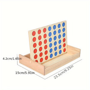 JIAJCHUF Wooden Four in a Row Game - High-Quality Family Board Game with Red and Blue Pieces, Ideal for Holiday Gifts, Christmas Gift Idea|Traditional Board Game|Wooden Game Pieces, Board Games