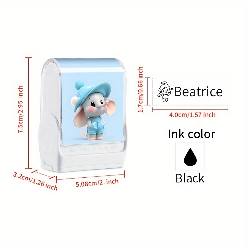 Personalized Elephant Name Stamp – Durable Custom Clothing Label Stamp for School, Camp, and After-School Activities - Image 9