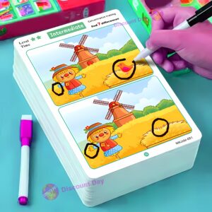 Interactive 'Find the Difference' Drawing Training - Educational Attention Training, Erasable Cards Included - Perfect Holiday Gift, Drawing supplies