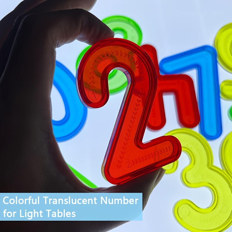 10pcs Light Table Accessories Sensory Color Learning Different Colors Math Number Education Toys Sensory Play Translucent Toy for Classroom Light table - Image 13