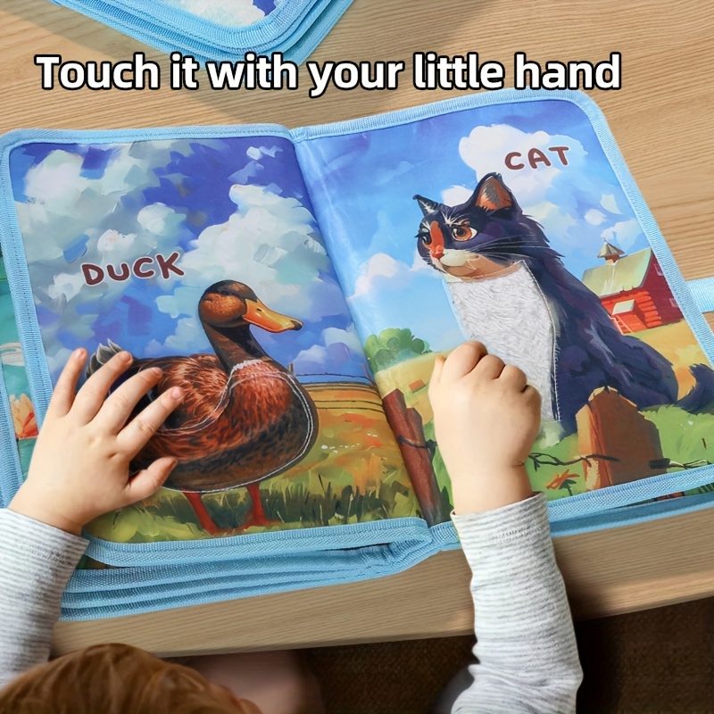 Farm Touch Book, Sensory Development Book | Cute Design Farm-Themed Toy for Kids, Educational Early Learning Farm Touch Book with Different Textures Promotes Cognitive Animal Story Picture Books - Boys and Girls Toys Thanksgiving Gift Newborn Present