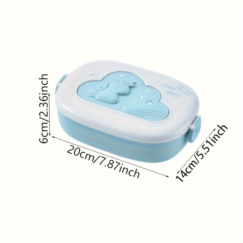 Divided Portable Lunch Box for Students & Office Workers, Microwave Safe & Reheatable, Cute Cartoon Design, Plastic Insulated Lunch Box, Square Shape, Manual Operation, No Power Needed,back to school - Image 12