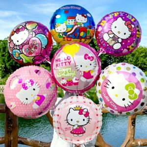 [] 7pcs Hello Kitty Aluminum Foil Party Balloons Set Sanrio Balloon Perfect for creating an