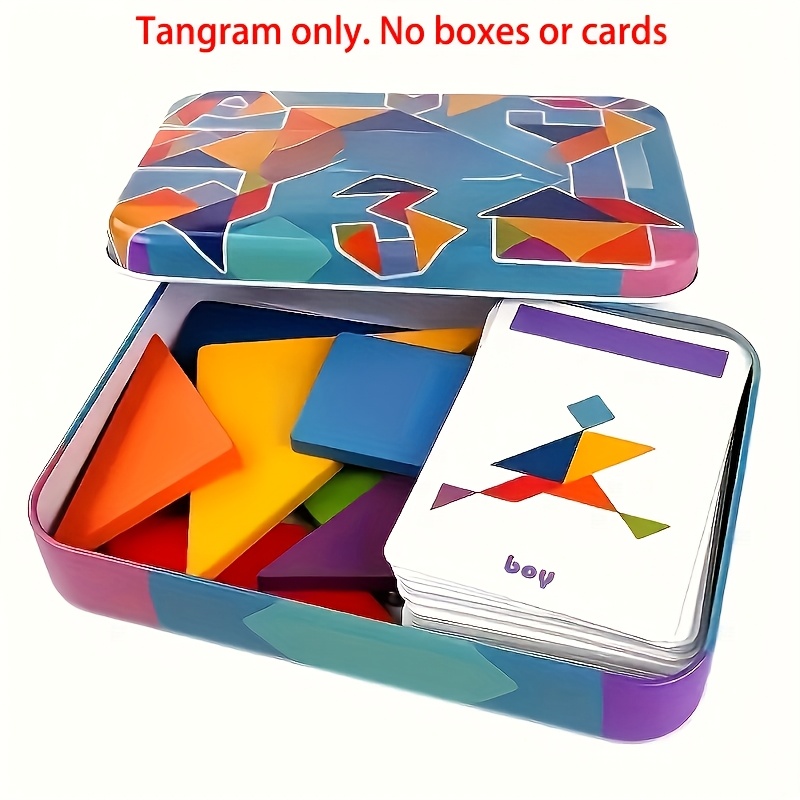 Traveling with a Seven-Piece Puzzle - a Block Book Road Trip Game Featuring Puzzle Shapes And Solutions for Both Kids And Adults - an IQ Educational Toy Gift That Challenges The Mind in 360 Modes.