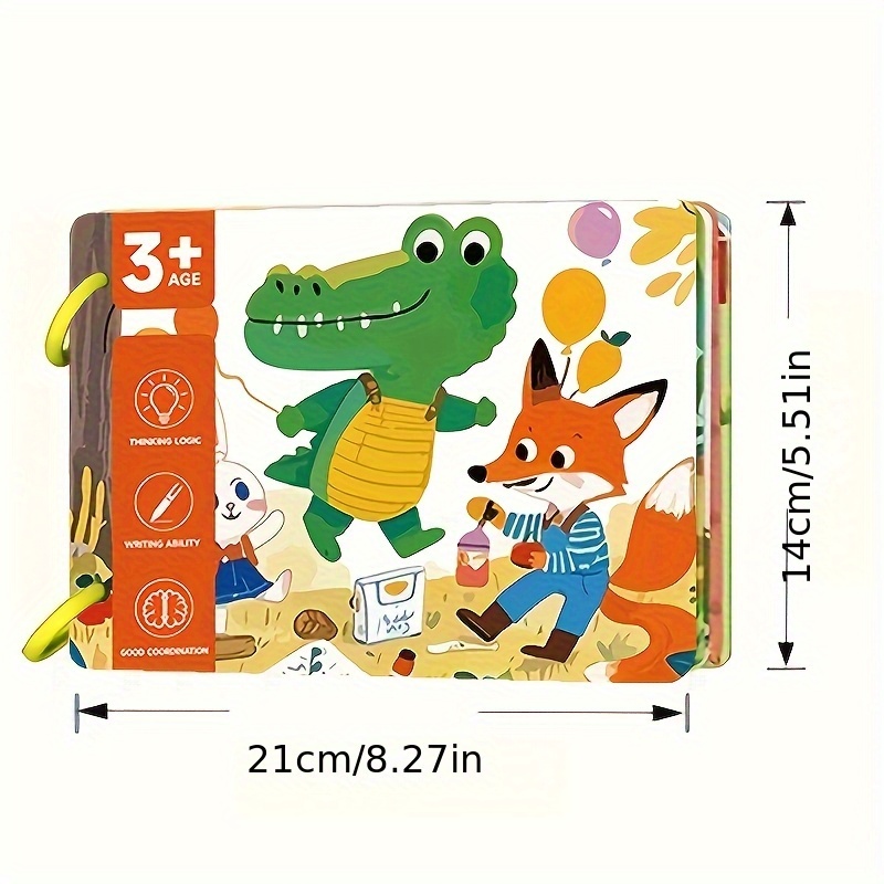 Interactive Family Activity Book for Youngsters Ages 3+ with DIY Stickers - Animal Recognition, Alphabet Learning & Fine Motor Skills Educational Toy for Parent-Youngsters Bonding, Cognitive Development (White), Playful Illustrations | Durable Pages, Youngsters Toy - Image 8