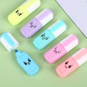 6pcs Donut Ice Cream Expression Marker Pens, Cartoon Portable Mini Pens
