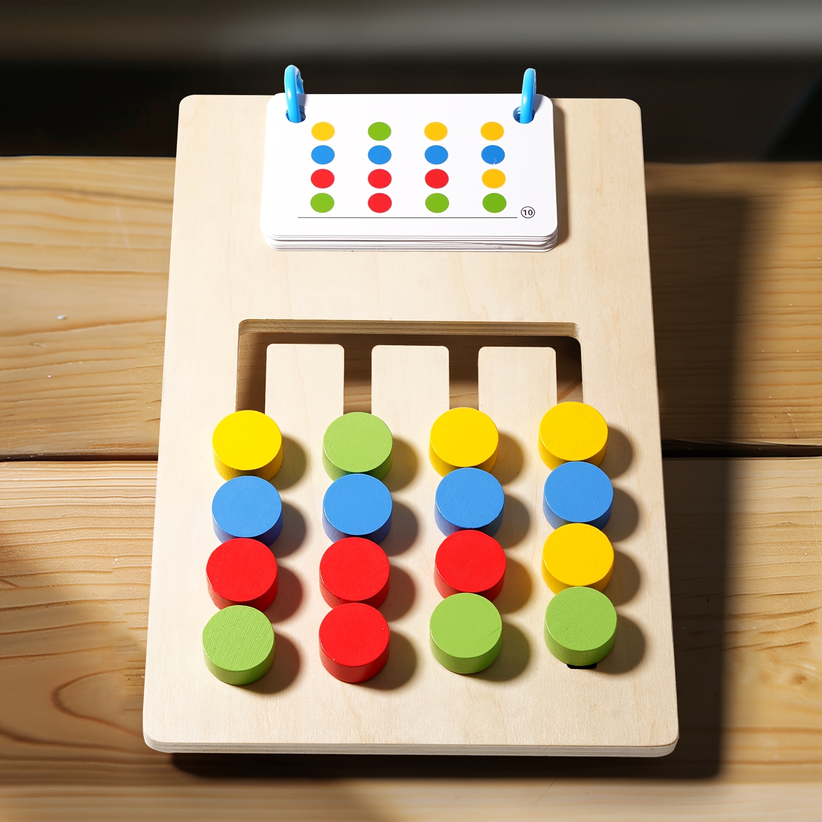 Wooden Double-Sided Color-Blocking Game, Educational Card Game for Cognitive Development, Family Gathering Toy, Christmas Gift, Mixed Color - Image 9