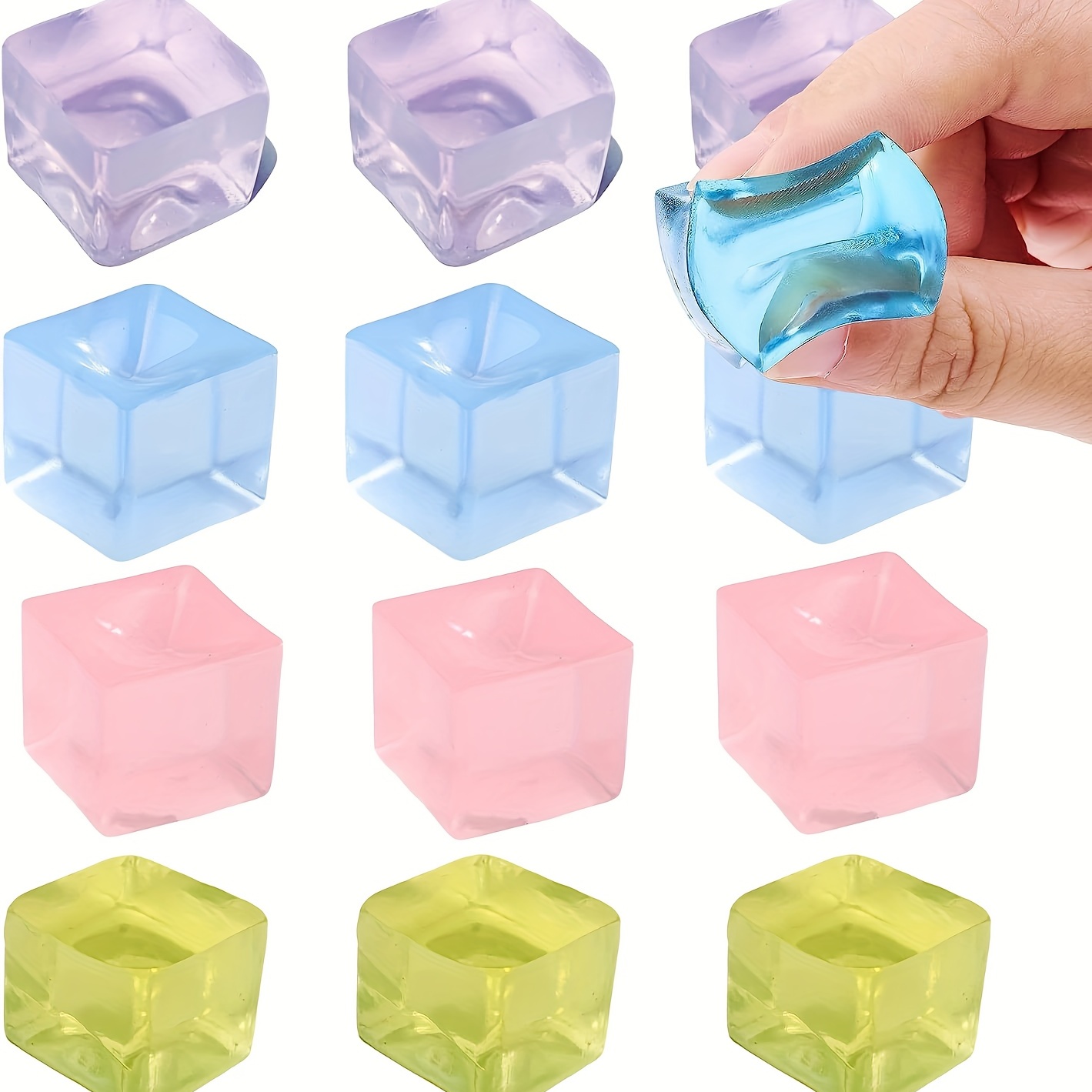 5pcs Ice Cube Squishy Stress Balls - Soft Jelly Toys for Anxiety Relief, Perfect for Youngsters & Adults with ADHD & Autism - Image 10