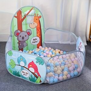 Ball pit Large Foldable Game Ball Tent Pool for themed play House Game Fence Youngsters Boys Girls outdoor indoor Play, sloth giraffe pattern (ball not included)