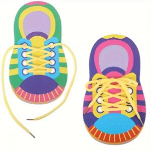 2-Pack Colorful Educational Shoe Lacing Toys, Fine Motor Skills Development, Learning Tool for Toddlers, Perfect for Halloween/Christmas Gift Pack