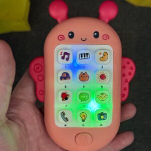 Bee Music Phone - Interactive Educational Toy for Youngsters, Vibrant Colorful Buttons, Music & Story Learning Device, Battery Operated (Batteries Not Included), Youngsters Learning Tool, Playful Design, Durable Plastic