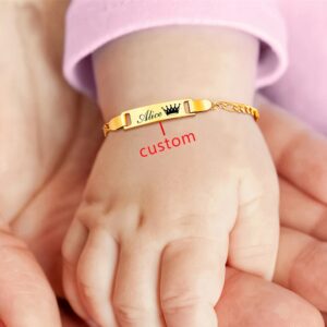 Custom Engraved Crown Nameplate Bracelet – 304 Stainless Steel